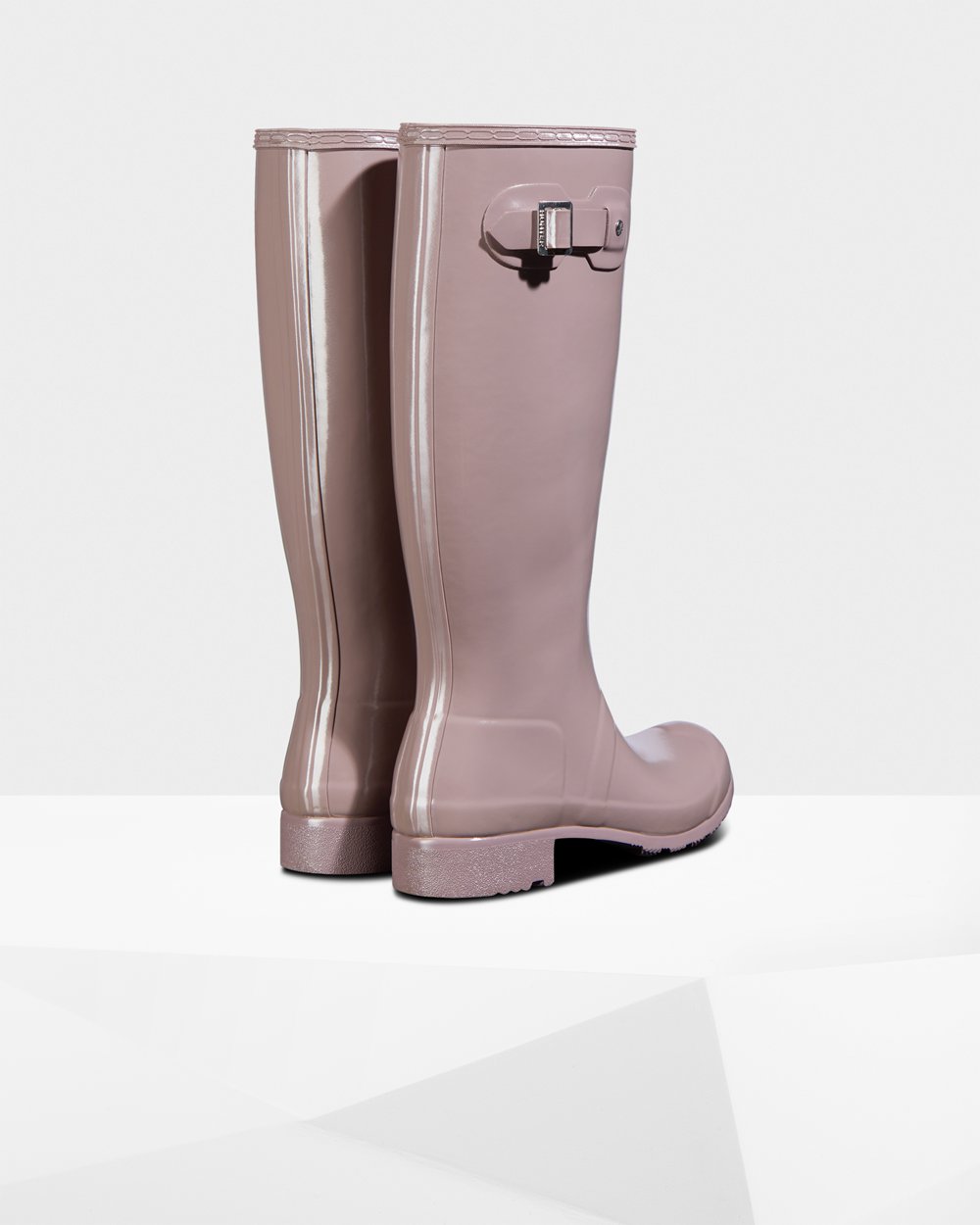 Womens Tall Rain Boots - Hunter Original Tour Foldable Gloss (94YOCLGXD) - Purple